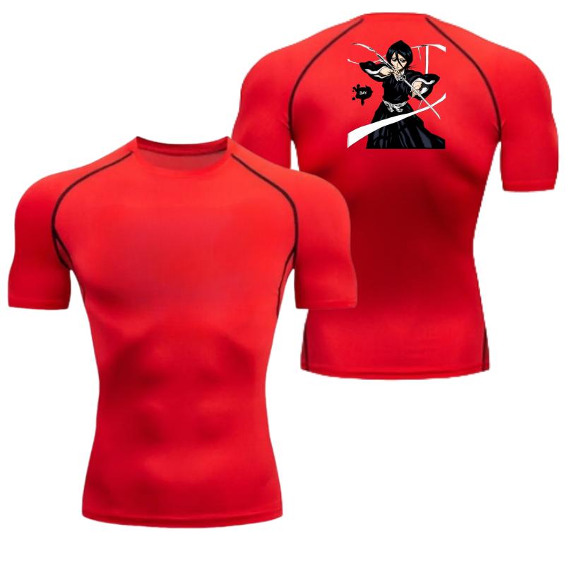 Bleach Clothing Fitness Compression Running T-Shirt Men Tops Bat Printing T Shirts Men Quick-Drying Gym Sportswear Jersey Tee