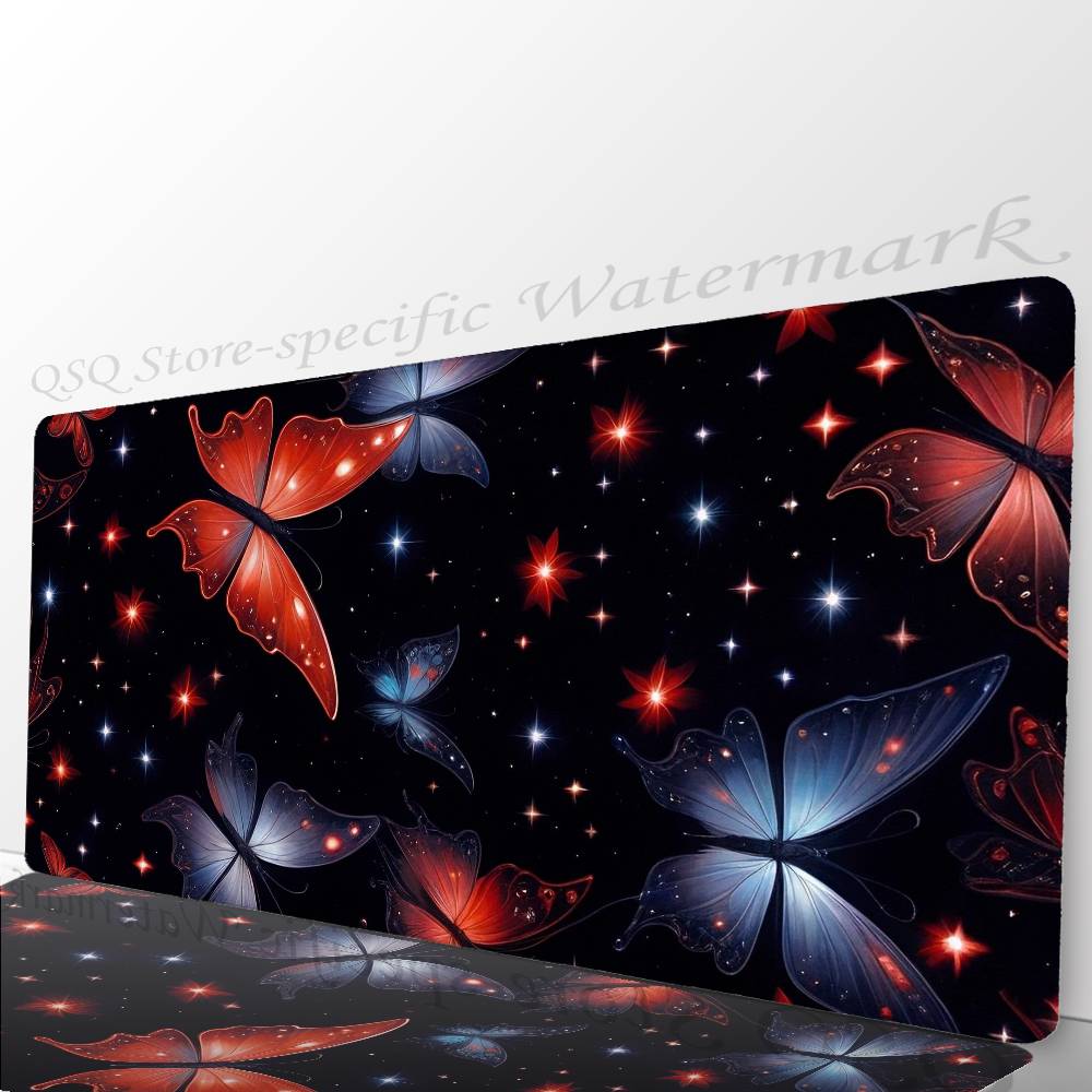 Magical Colorful Butterfly Mousepad Non-slip Suitable For Office Computers Laptops E-sports Game Desk Mats XXL Keyboard