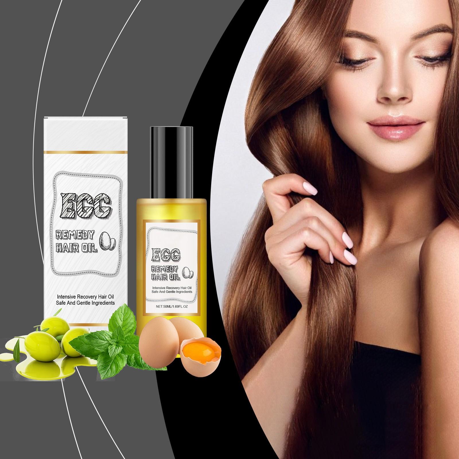 

Egg Hair Care Oil Nourishes And Repairs Dry And Frizzy Hair, Smoothes And Hydrates Hair Care Oil 50ml One Size