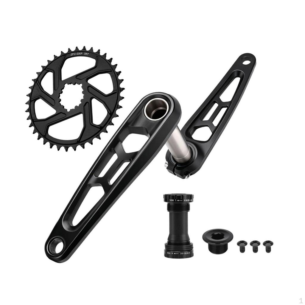 Mountain Bike Crankset OnePiece Straight Mount 170 Mm Crank Arms with Spindle for Cyclists,