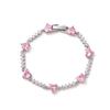 Ins Style Butterfly & Heart Diamond Bracelet, Gold Plated Trendy Jewelry for Women