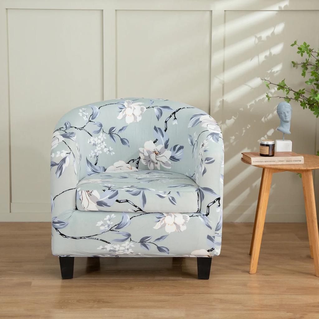 LANMOLIFE Elastic All Inclusive Single Half Round Armchair Sofa Cover Removable Couch Cover for Club Counter