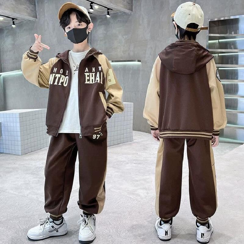 Jungen Sweatshirt Sets Herbst Kapuzenmäntel+Hosen 2-teilig Freizeit Sportbekleidung Anzüge Kinder Kleidung Outfits 5-12 Jahre