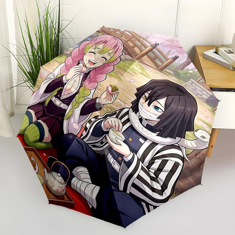 

1pc Demon Slayer Nezuko & Tanjiro Outdoor Umbrella - Automatic Opening/Closing, Portable 3-Fold Design, 8-Bone Iron Frame, Festival Gift for Fans, Tra