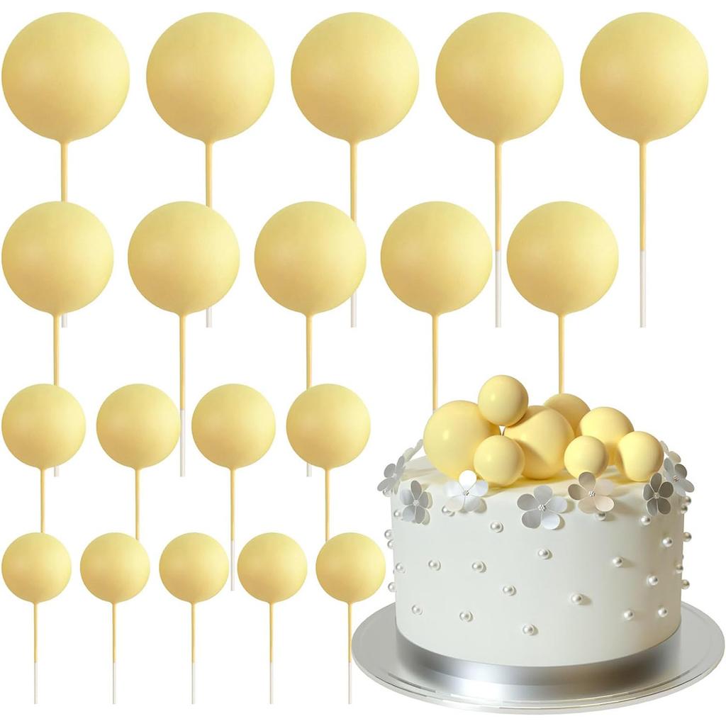 20 Pcs  Mini Balloons Sticks Red Balls Cake Picks Cake Topper Balls Cake Decorations for Wedding Birthday Cake Decorations