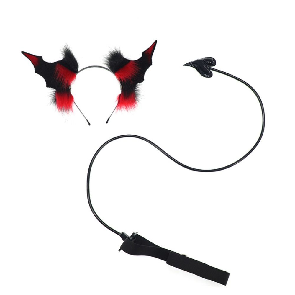 Coda di Demone Nera Accessorio Costume Cosplay Gotico Oscuro Nuova Fascia con Corna di Demone Copricapo