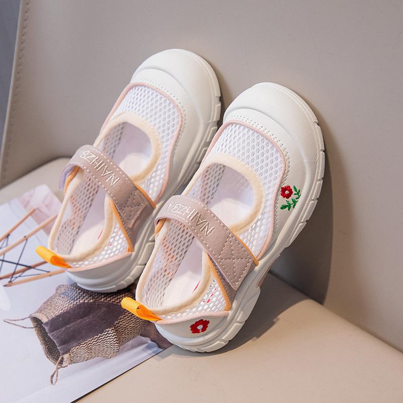 Girls' sports shoes, new summer model, single mesh breathable children's casual sandals for older kids and toddlers Children's single