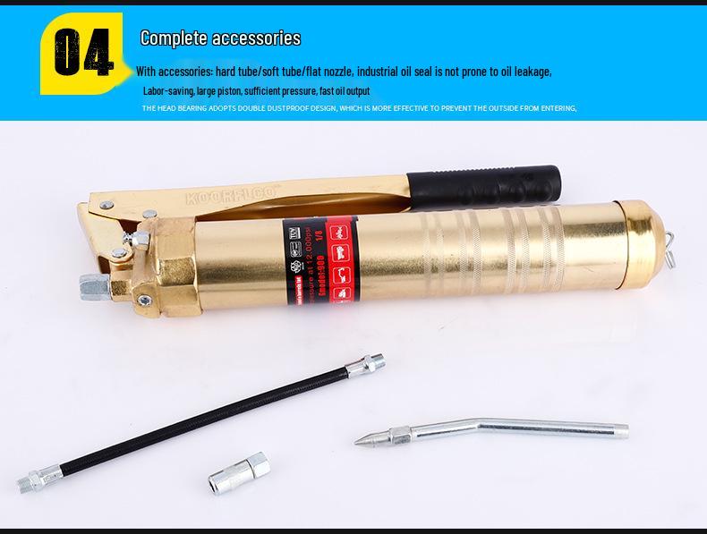 High-Pressure Dual-Action Zipper and Chain Grease Gun for Excavators