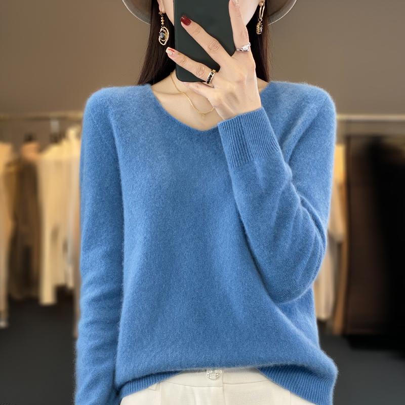Dámský kašmírový svetr Kašmír Qinghe 30% kašmír 70% vlna podzimní a zimní pulovr hřejivý a módní