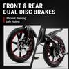 DYU D3F Electric Bicycle 14" Tire 250W Motor Mini City Electric Bike Top Speed 25Km/h Dual Disc Brakes 36V 10AH Foldable Black