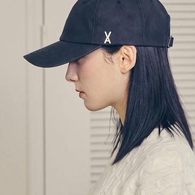 VARZAR VA Studded Vegan Leather Ball Cap Black