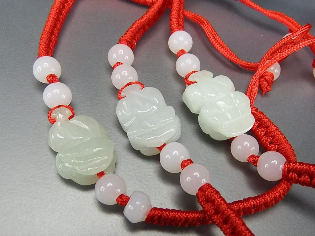 [Stone Town] Jadeite Handwoven Bracelet with Red String, Protective Trivet