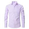 2025 Spring/Summer Men's Large Solid Color Casual Long Sleeve Shirt