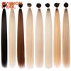 FASHION IDOL Synthetische Haarsträhnen 30 Zoll Salon Yaki Glattes Haar Ombre Rot Hochtemperaturfaser Pferdeschwanz Haarverlängerungen