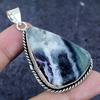Natural Fluorite Gemstone 925 Sterling Silver Jewelry Pendant 2.44" w9C37
