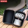 Pure Titanium Travel Tea Set of 1-5 Double-layer Kuaike Cup One Person One Color Travel Kung Fu Tea Set Portable Outdoor Camping