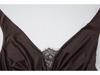 Women's Sexy Milk Silk Patchwork Halter Tank Top with Lace-up Neck