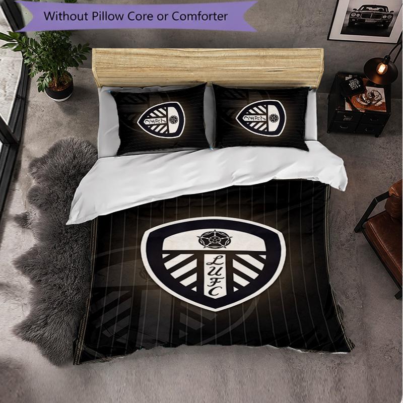 Leeds United Themed Bedding 3Pcs Duvet Cover Set Decorative Bed Linen For Teen Room Home Decoration