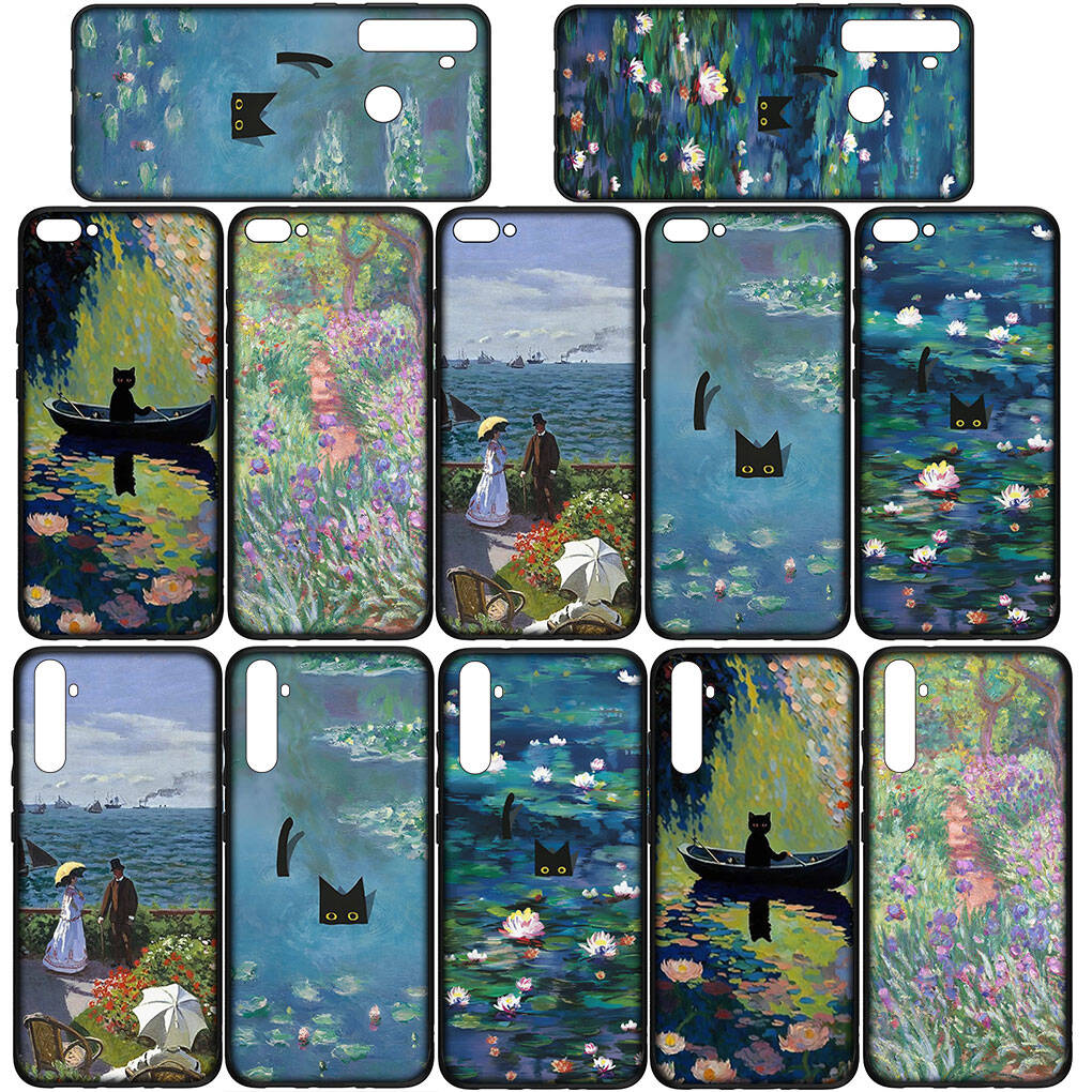Cover for iPhone 17 16 15 Xiaomi Poco Redmi Note 14 13 12 11 Pro Max Samsung Galaxy S25 S24 S23 OPPO Huawei Art Claude Monet Waterlily Cat Phone Case