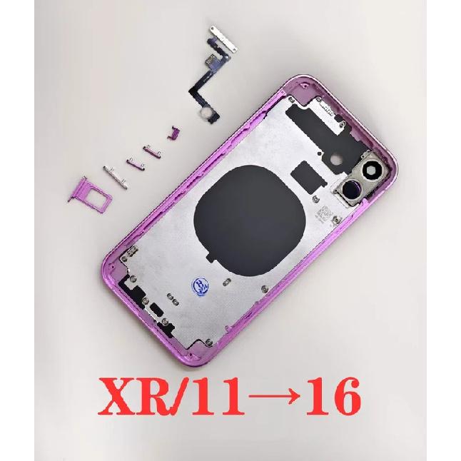 Obudowa Do XR Na 16 DIY Tylna Pokrywa, 11 Jak 16 Tylna Obudowa Do iPhone XR 11 Na 16 Tylna Bateria Środkowa Ramka Wymienna Ramka
