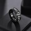 Rotera Roterande Ångest Fidget ringar Titan Rostfritt stål Kedja Spinner Finger Ring För män Blå Guld Färg Svart Punk Rock