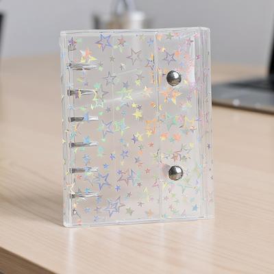 Transparent Binder PVC Transparent Sealing Collectible Card Storage Binder With Star Pattern Personal Organizers Protection Case