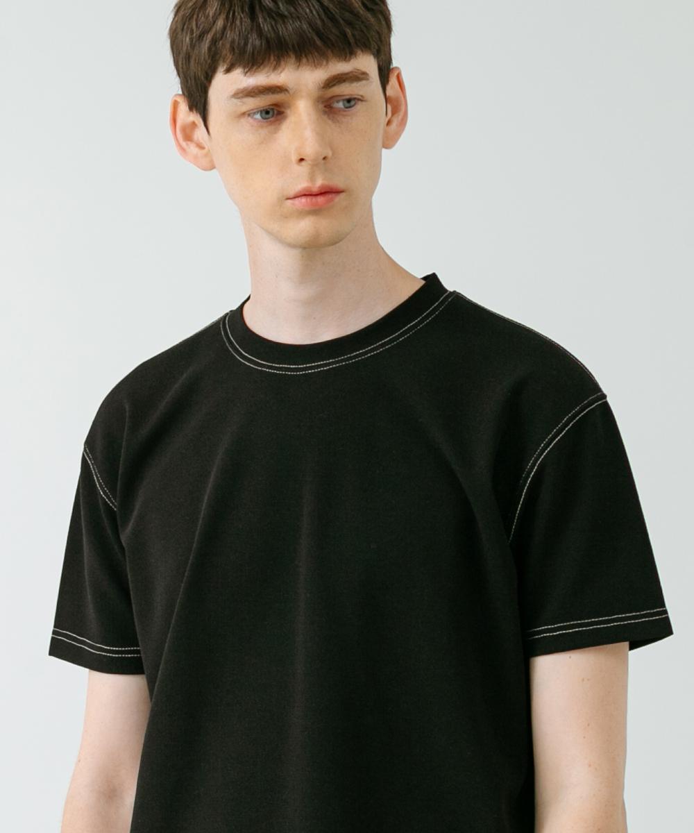 Minimal Code Side Edge Waffle T-Shirt Black L