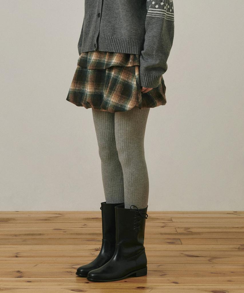 Belloel Cancan Check Mini Skirt Green