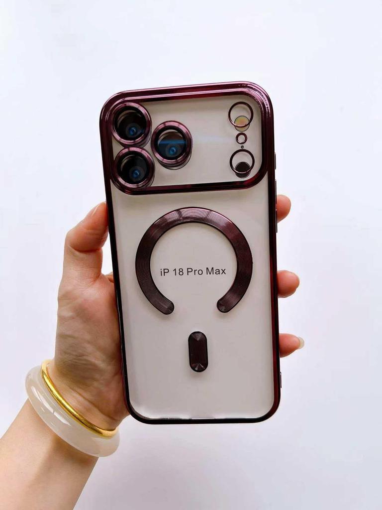 Electroplated Magnetic Case with Built-in Lens Film for iPhone 17 Pro Max