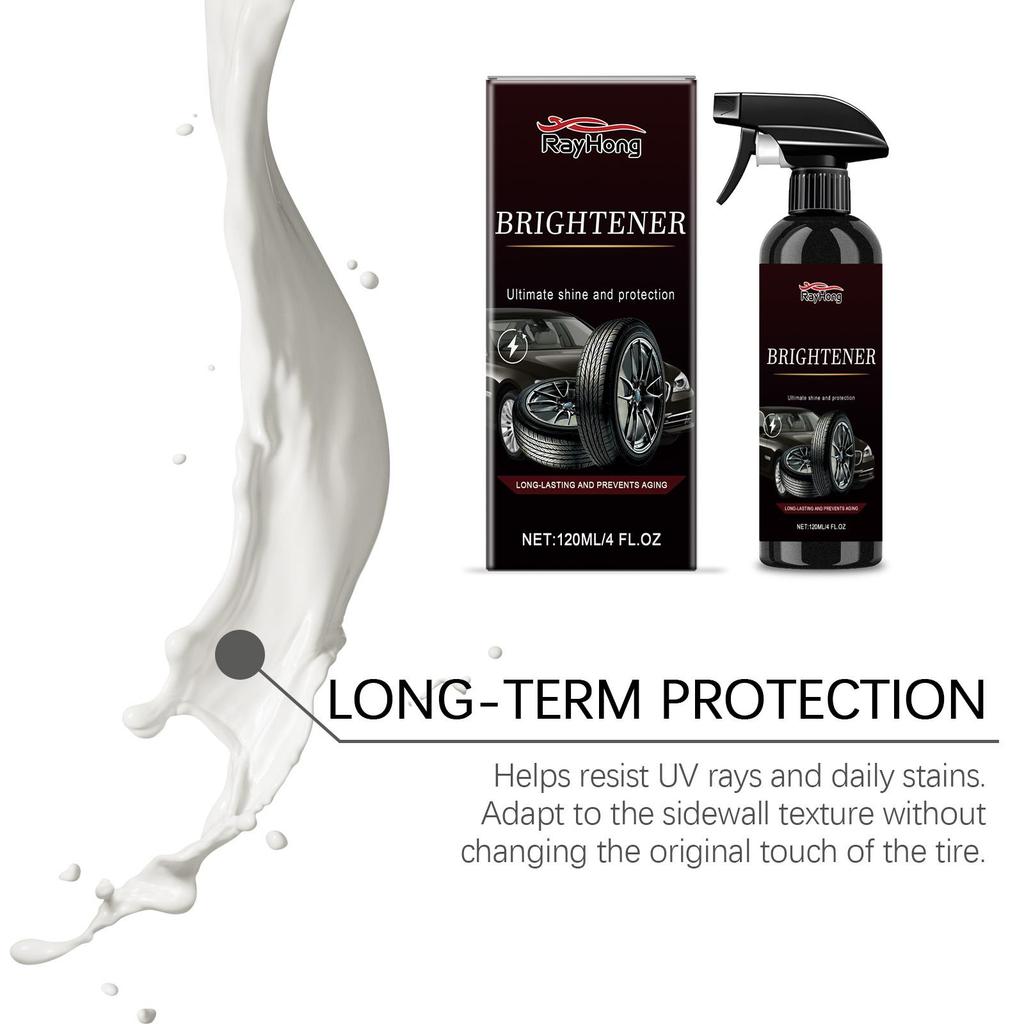 RAYHONG Car Tire Shine Spray Waterproof Anti-fouling Protective Polish Non-staining Lasting Renewal Care