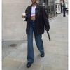 And Winter New Arrival European and American Beauty Bloggers Ins Style Easiest for Match High Waist Wide Leg Pants Loose Straight-leg Mop Denim Female
