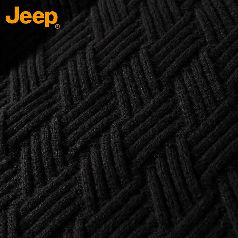 Jeep Men's Winter Thick Round Neck Knitted Sweater
