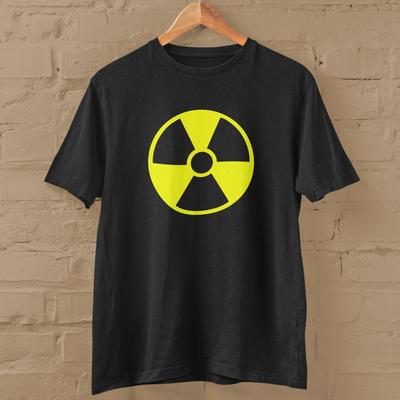 RADIOACTIVE SYMBOL T-Shirt (Nuclear War Fallout Sign Game Science Oppenheimer)