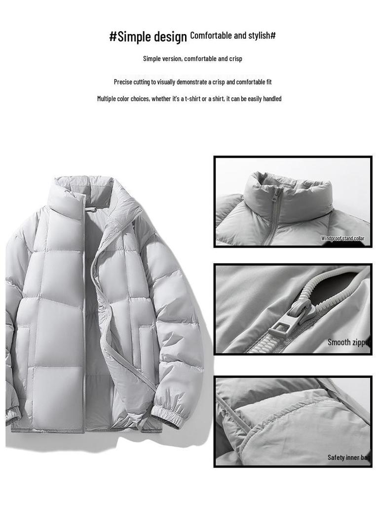Doudoune Tendance Homme Grande Taille à Col Montant - Nouvelle Mode Hivernale Vêtements d'Extérieur