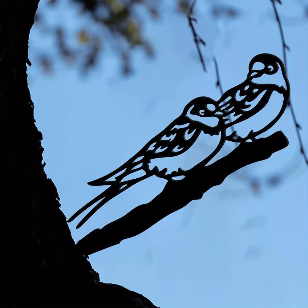 Metal Swallows Bird Silhouette Rustic Outdoor Home & Garden Decor "Birds of a Feather" Design Perfect Housewarming Gift