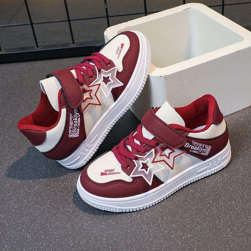 Спортивная обувь для девочек Весенне-осенняя новая модная белая обувь Универсальная повседневная обувь 26 красный 1835₽