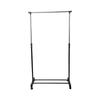 Portable Rolling Garment Rack Adjustable Height Clothes Organizer with Base Shelf Safety Lock Ideal Home and Travel