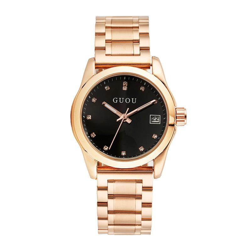Steel Band Women's Watch Fashionable Simple Quartz Watch Women's Student Rhinestone Scale Waterproof Watch