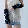 Y2k Star Knitted Gloves Gothic Wool Sleeve Cuff Punk Fingerless Gloves  Girls