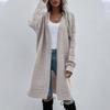 Women's Solid Color Knitted Long-Sleeved Temperament Fashion Sweater Cardigan Coat