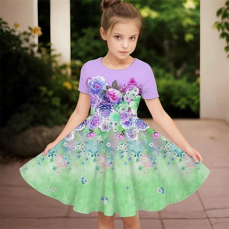 Children's Fashion Summer Casual Dresses Girls Party Dress Summer Kids Princess Beach Outfit Casual Nightgown
