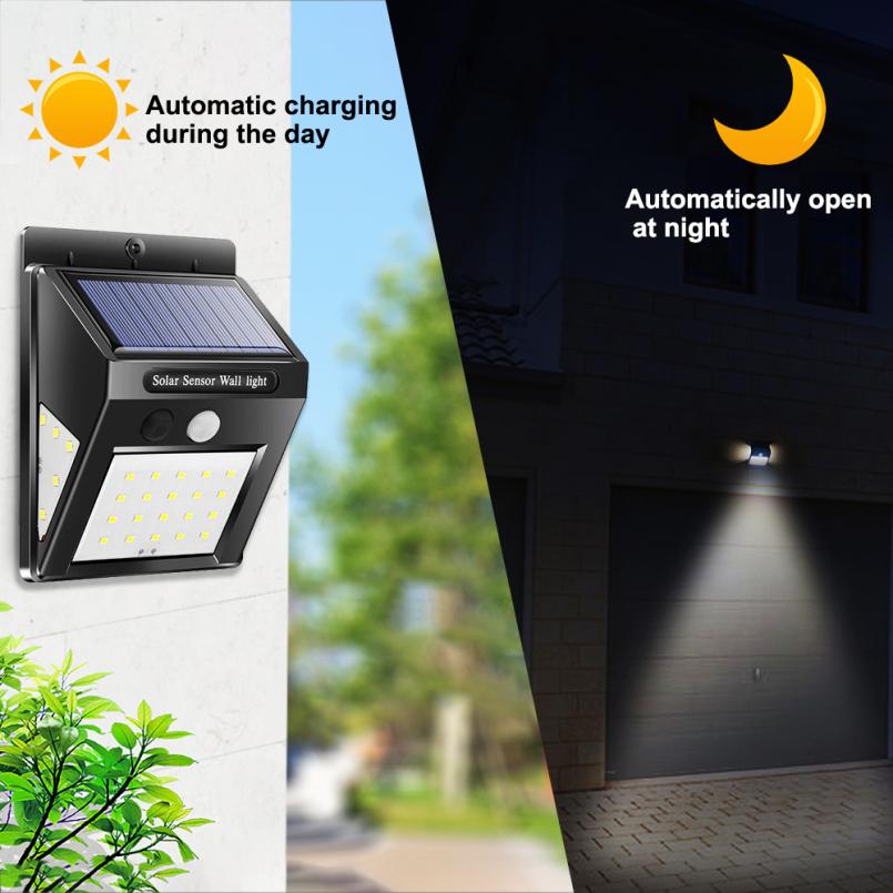 40 LED Lamp Solar Garland Power Lamp PIR Motion Sensor Wall Light Outdoor Solar Lighting Waterproof