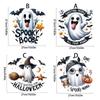 Halloween Ghosty Pumpkin Toilet Cover Stickers Waterproof Pumpkin Ghosty Toilet Lid Decals Halloween Bathroom Decors