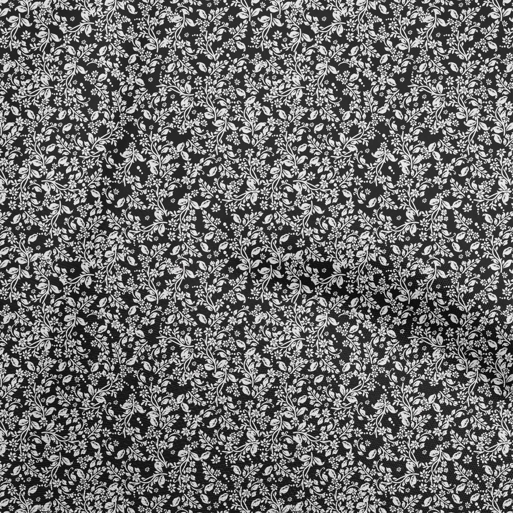 oneOone Cotton Flex Blue Fabric Floral Ditsy Silhouette Diy Clothing Quilting Fabric Print Fabric By Yard 40 Inch