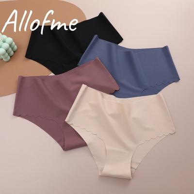 Allofme Nahtlose und spurlose Höschen für Damen, sexy Dessous aus Eisseide, Stretch-Unterwäsche, einfarbige Slips