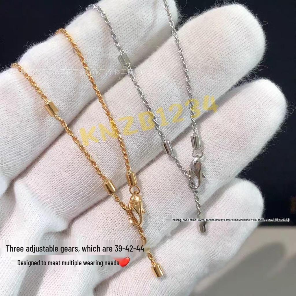 Fred Women's 18K Rose Gold Horsebit Necklace with Diamond Inlaid Twisted Rope Chain - Light Luxury Autumn Winter Accessory