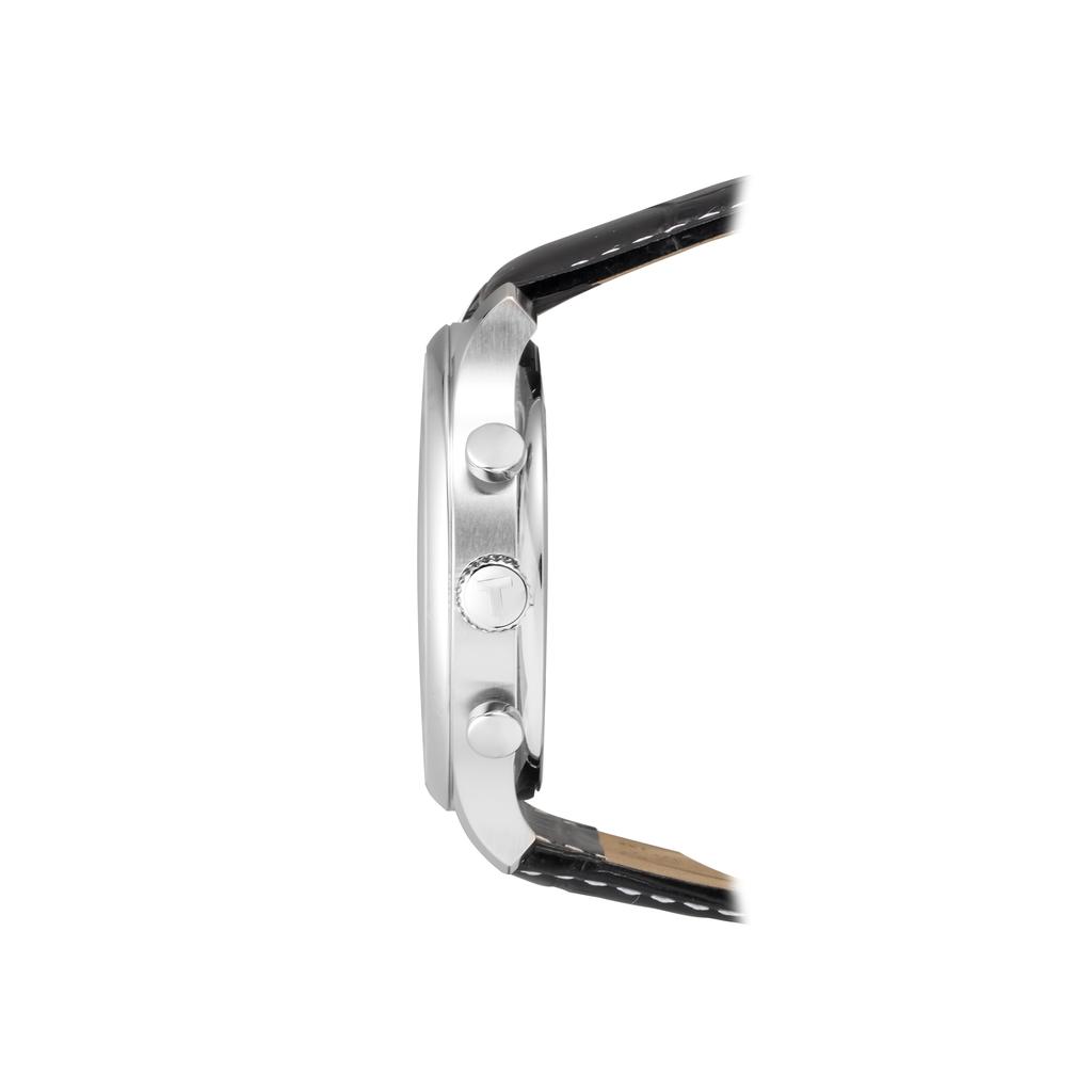Tissot Junya Kollektion Quarzuhr Herrenuhr 42mm Schwarzes Zifferblatt Lederarmband T063.617.16.057.00