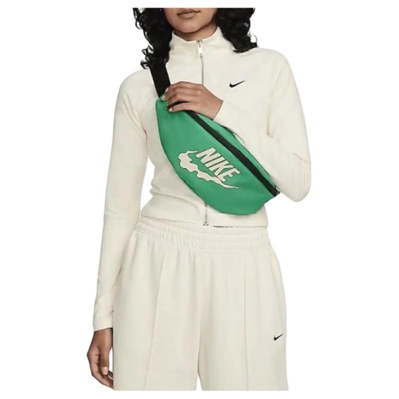Nike Heritage Fabric Shoulder Bag Crossbody Bag Fanny Pack Regular Unisex Stadium Green & Coconut Milk Casual FN0892-324
