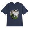 Funny Watermelon Cat Silly Cat Meme printed T Shirt 2025 New Men Women Oversized short sleeve T-shirts Unisex 100% Cotton Tops