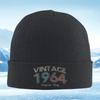 Vintage Text with Date Design On Black Unisex Women Unisex Knitted Hat Beanie Pullover Cap Winter Thermal Warm Christmas Outdoor Cy